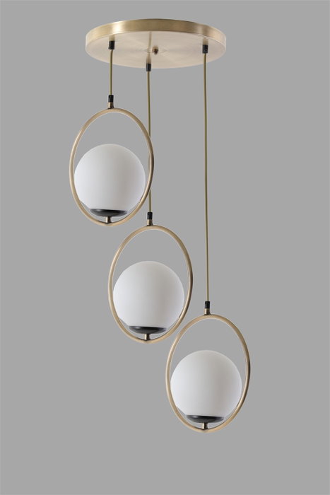 Opviq Lámpara de Araña Blanca y Cobre 8491-3